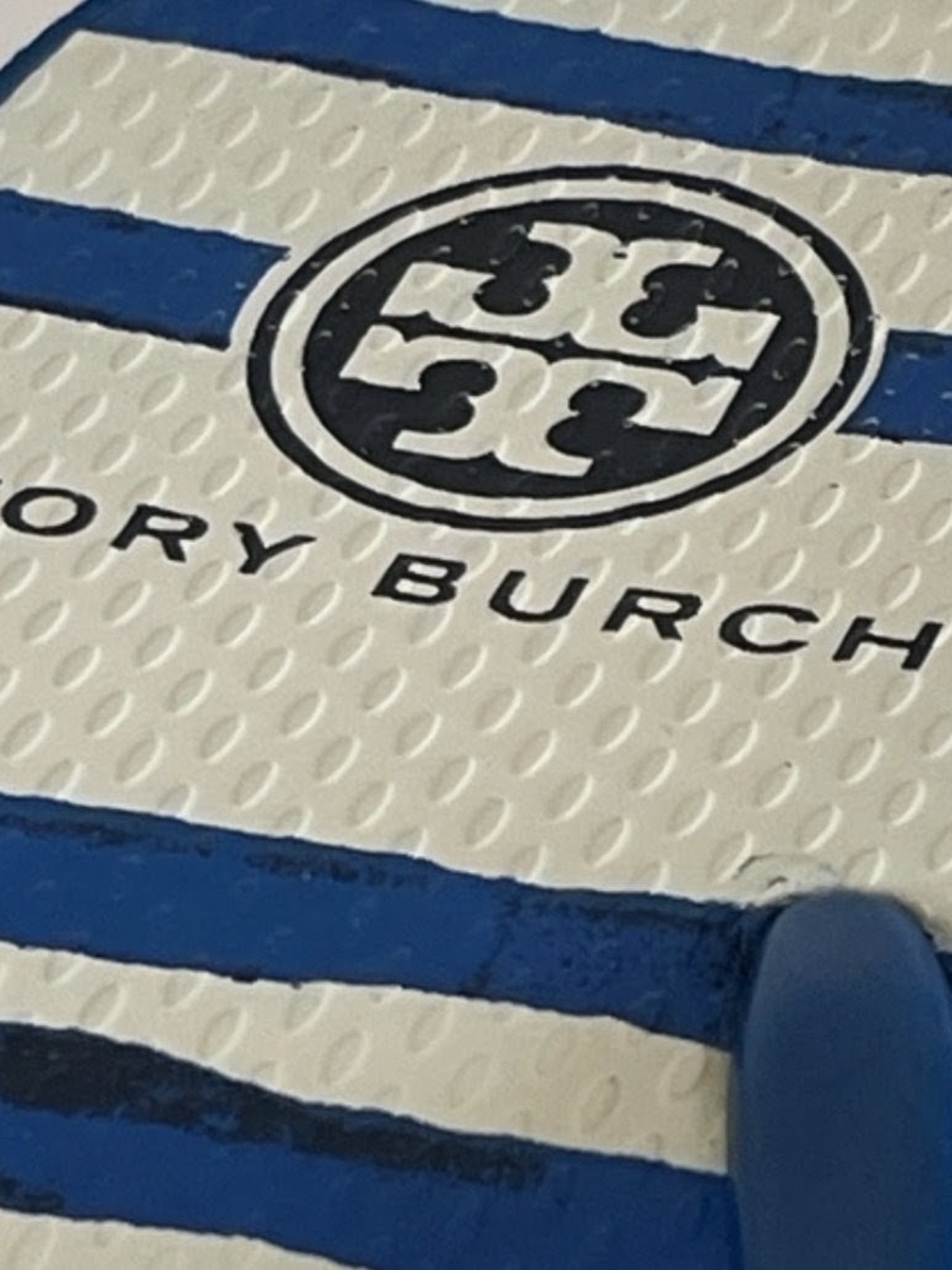 Tory Burch Blue & White Stripe Men’s Bag - Picture 2 of 9